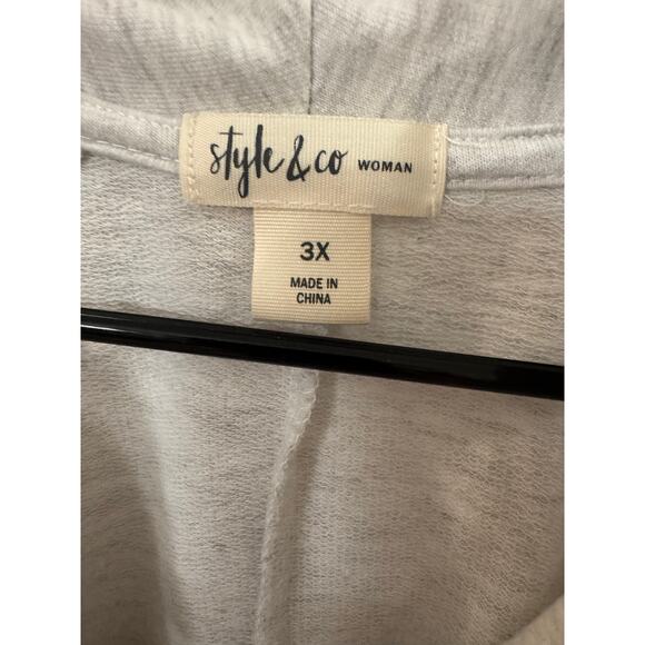 Style & Co Woman 3X Gray Cowl Neck Knit Pullover Top Plus Size High-Low Hem - Picture 5 of 5